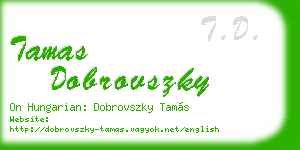 tamas dobrovszky business card