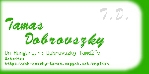 tamas dobrovszky business card